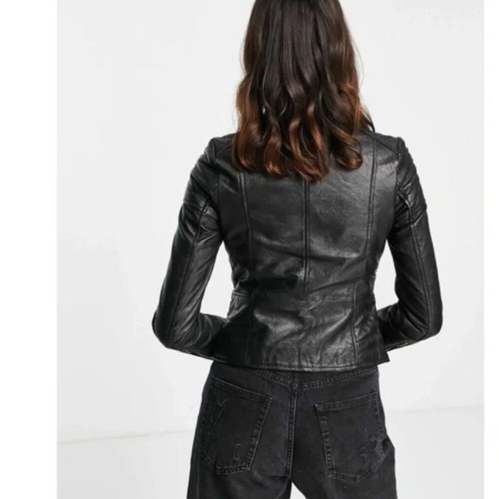 NWT Barney's real leather jacket Clara Size 16 - Picture 4 of 8